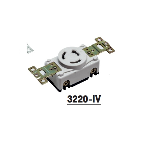 AMERICAN DENKI 3220-IV ปลั๊กตัวเมียฝังขาล็อก 3P(3P,3W ) 20A 250V