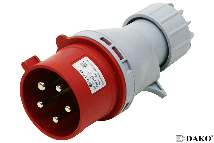 "DAKO"HTN725 ปลั๊กตัวผู้กลางทางกลับเฟส.3P+N+E 32A 400V IP44 6h