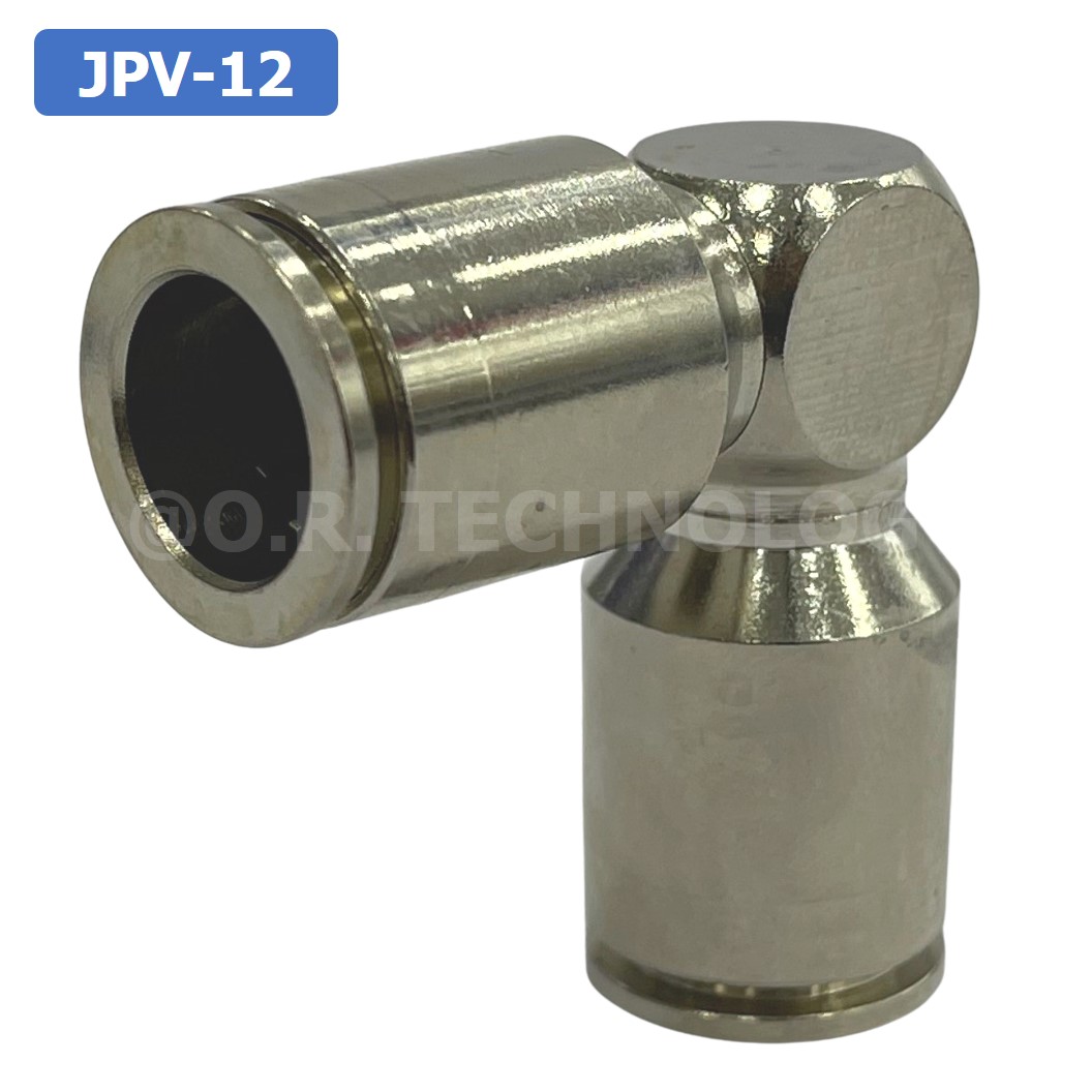 (1ชิ้น) JPV-12 ข้อต่อลม สแตนเลส 2ทาง งอ90 ตัวL STAINLESS 2 Way Elbow Air Connector JPV Pneumatic 2 Ways Fitting ข้อต่อลมสแตนเลส สำหรับ สายลม 12x8mm