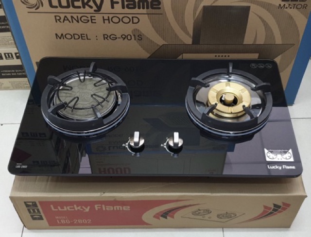 LUCKY LAME เตาฝัง หัวเตาผสม กระจกนิรภัย รุ่น LBG-2802 (เลือกหัวปรับได้)