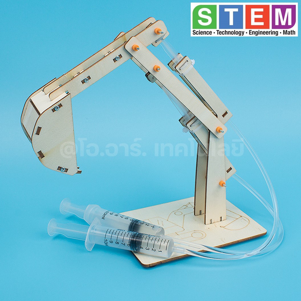 T-M81 ชุดประกอบไม้ มือขุด แขนกล ไฮดรอลิก Hydraulic Excavator Wooden Kit STEM Education ของเล่นเสริมทักษะ เสริมพัฒนาการ ชุดเรียนรู้ ชุดทดลอง