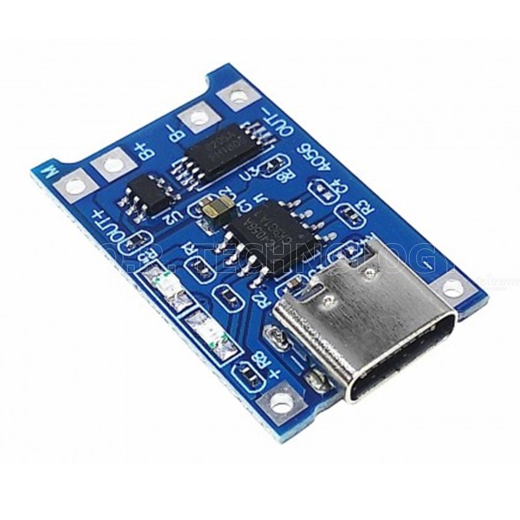 (1ชิ้น) AA477 โมดูลชาร์จแบตเตอรี่ แบตเตอรี่ลิเธียม โมดูลจ่ายไฟ หัวต่อ Type C กระแส 1A TP4056 TC4056 1A BMS Lithium Lipo Battery Charging Board USB Type-C with current protection (Input 5VDC, Output 4.2VDC 1A)