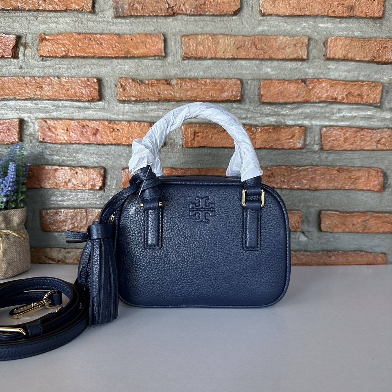 Tory burch Thea Mini Satchel Pebbled Leather