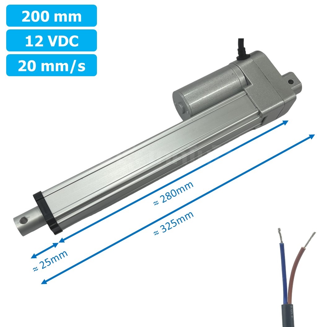 CLB-200 12VDC มอเตอร์ก้านชัก ระยะชัก 200mm 20mm/s 700N Electric Linear Actuator Low Noise เสียงรบกวนน้อย พัตเตอร์ไฟฟ้า Putter