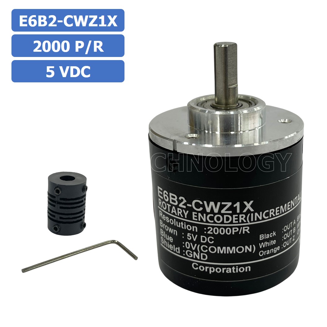 (1ชิ้น) E6B2-CWZ1X 2000P/R 5VDC โรตารี่เอ็นโค้ดเดอร์ ROTARY ENCODER INCREMENTAL
