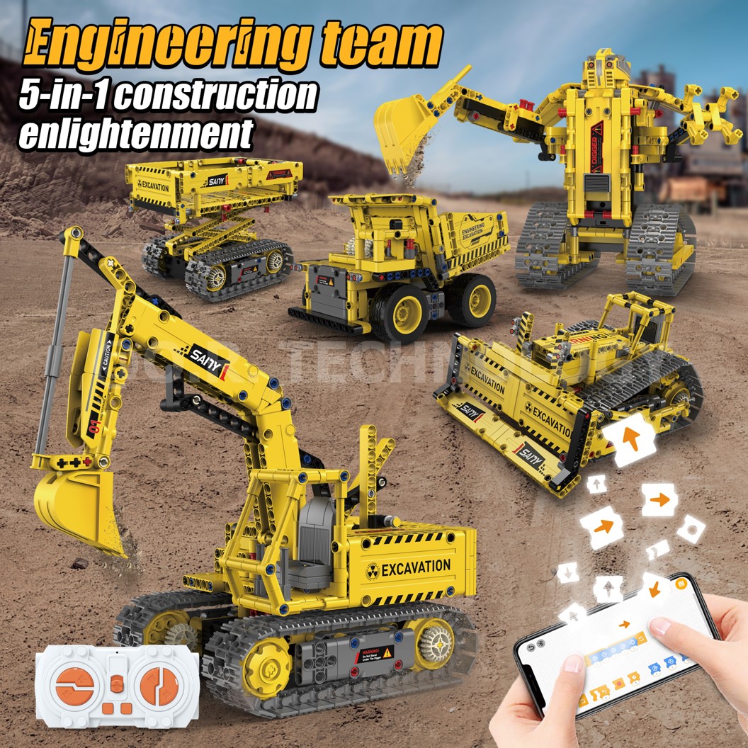 KEEYEE WORLD K96173 ชุดเรียนรู้ เสริมทักษะ Engineering Excavator Robot ตัวต่อ STEAM Educational Programmable Robot Kit Building Block