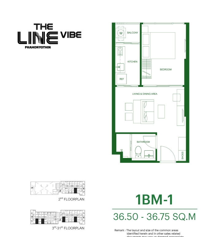 ขายดาวน์ โครงการ The Line Vibe ห้องวิวเทพไม่บล๊อค วิวเมืองสวยๆ ขายถูกมาก ชั้น 32 ขนาด 36.5ตรม. (1BM-1) ทิศใต้ วิวไม่บล๊อค