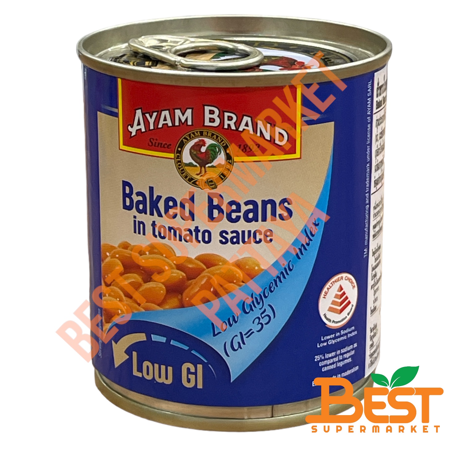 อะยัม ถั่วขาวในซอสมะเขือเทศ โลว์ จีไอ 230 กรัม Ayam Baked Beans in Tomato Sauce Low GI 230 g.