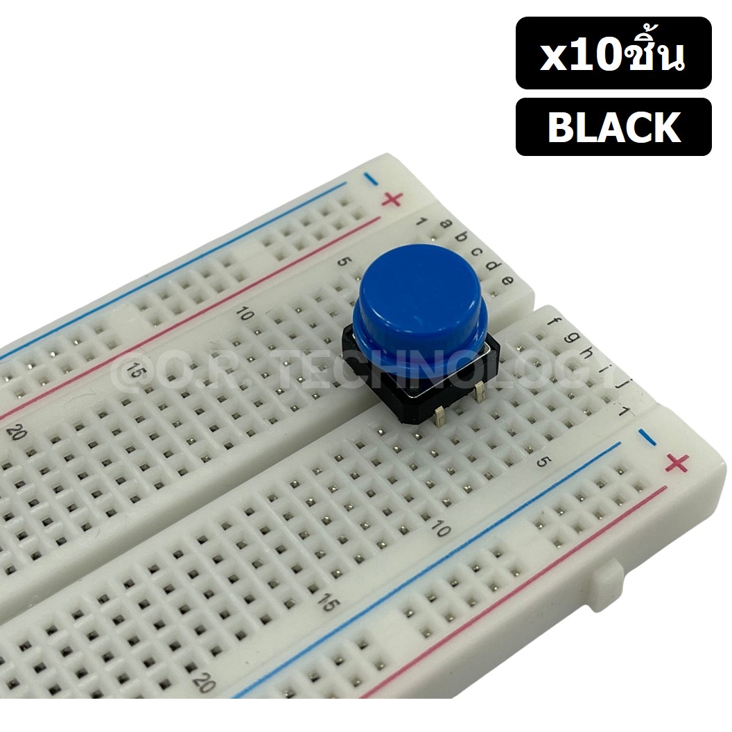 (10ชิ้น) ปุ่มกด กดติด ปล่อยดับ สีดำ BLACK PCB Momentary Tactile Push Button Switch with CAP 12x12x7.3mm Micro Switch ไมโครสวิทช์ สวิทช์ปุ่มกด