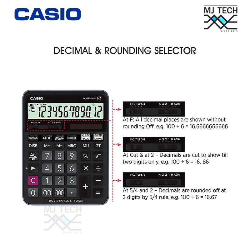 CASIO เครื่องคิดเลข รุ่น DJ-120D PLUS (ของแท้)