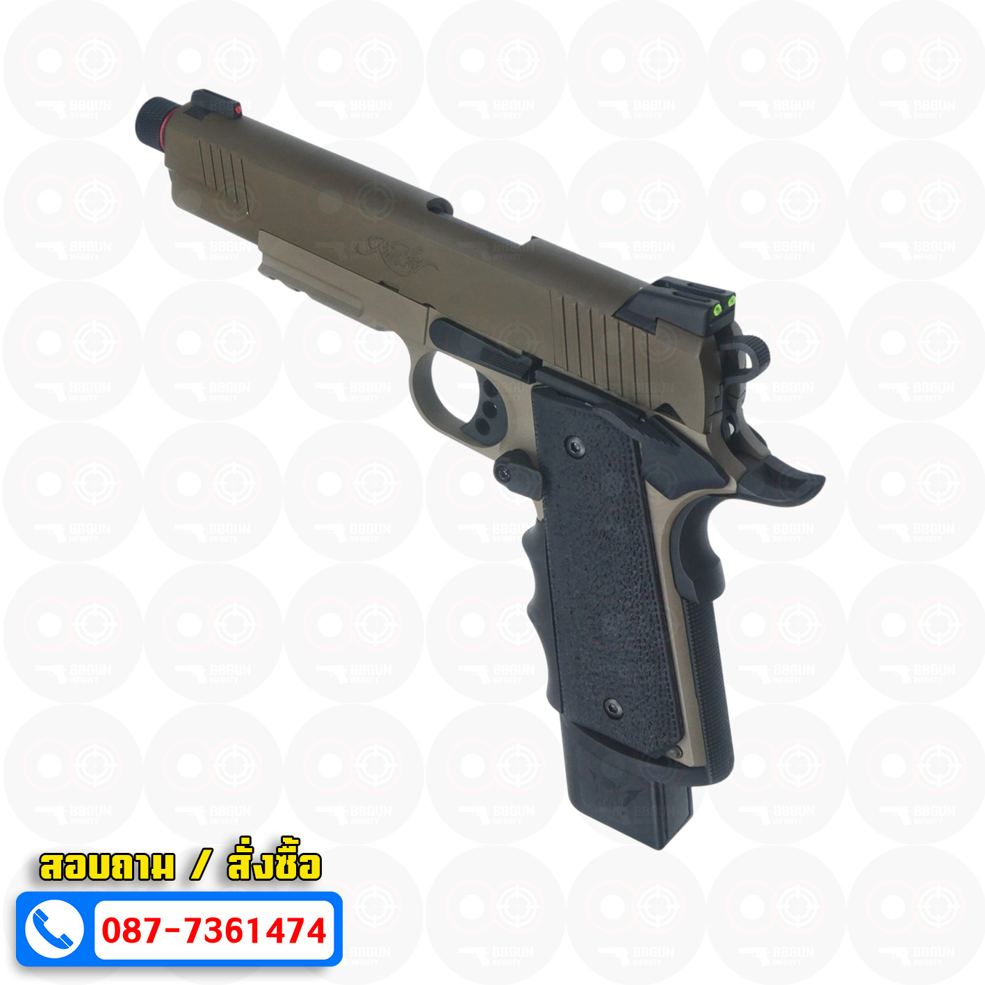 บีบีกันอัดแก๊ส Army Armament R32-1 Kimber Custom สีทราย (Tan) BB GUN