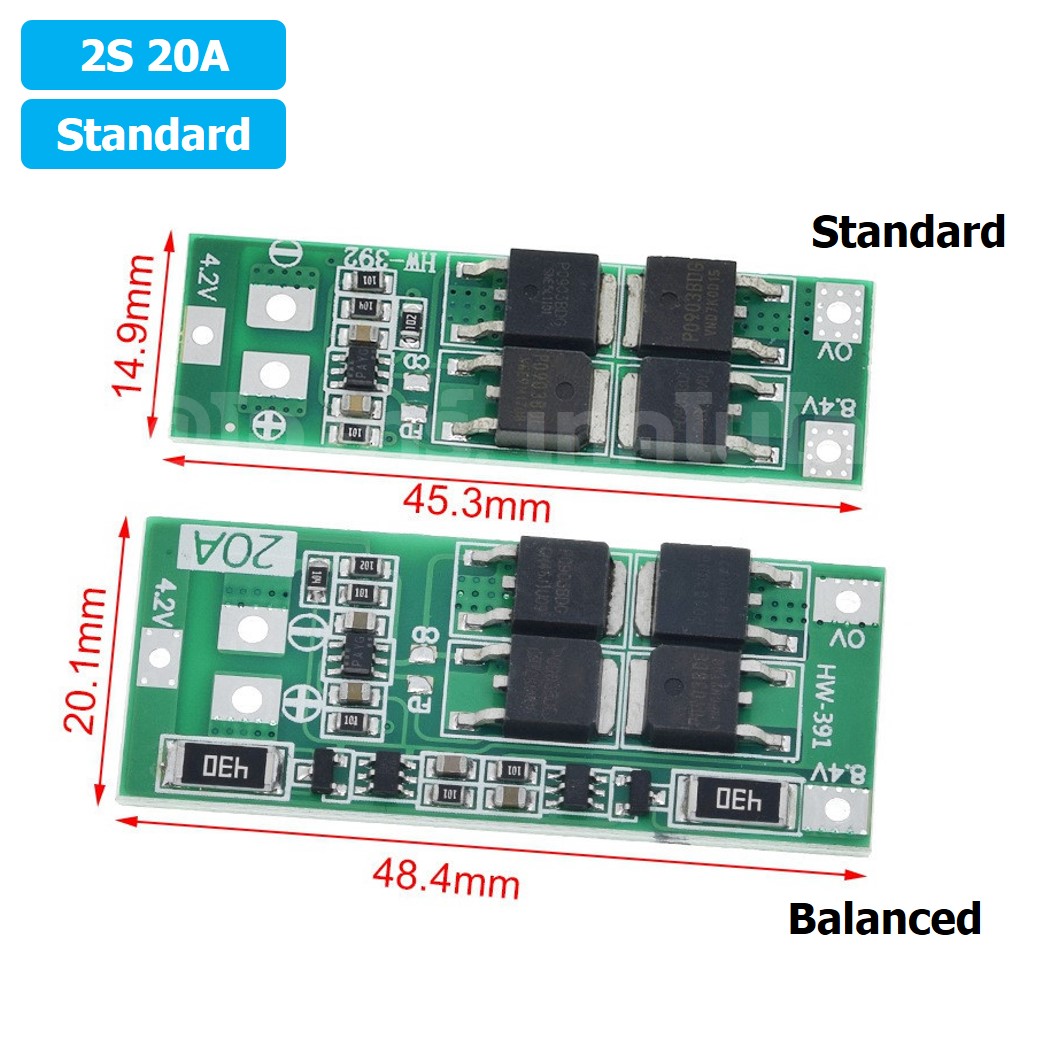 CM621 2S 20A Standard โมดูลชาร์จแบตเตอรี่ BMS 2-Series 20A 18650 Lithium Battery Protection Module แบตลิเธียม