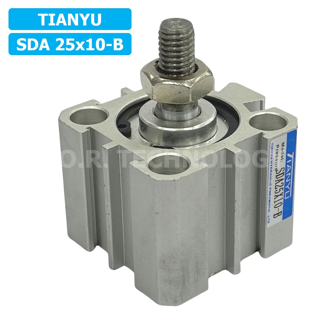 (1ชิ้น) SDA 25x10-B กระบอกลมคอมแพค กระบอกลม รุ่นคอมแพค Compact Air Cylinder SDA Series เกลียวตัวผู้ Male Thread