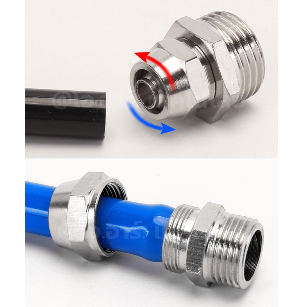 KPC ข้อต่อลมสวมอัด ตรง เกลียวนอก Quick Joint Connector Straight Male Thread ข้อต่อลม แบบสวมอัด เกลียวตัวผู้ Air fitting ข้อต่อตรงเกลียวนอก