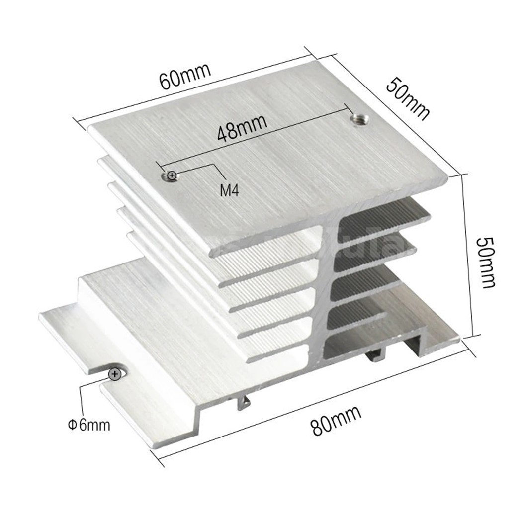 SSR-Heat Sink I-50 อลูมิเนียมฮีทซิงค์ แผ่นระบายความร้อนโซลิดสเตทรีเลย์ 10-40A Aluminum Heat Sink Solid State Relay SSR