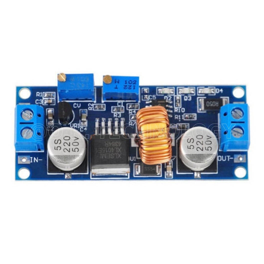 (1ชิ้น) AA450 โมดูลลดแรงดันไฟ โมดูลแปลงไฟ พร้อมตัวปรับกระแส ประสิทธิภาพสูง 4-38VDC เป็น 1.25-36VDC กระแสสูงสุด 5A Blue DC-DC Adjustable Step-down Module 5A 75W XL4015