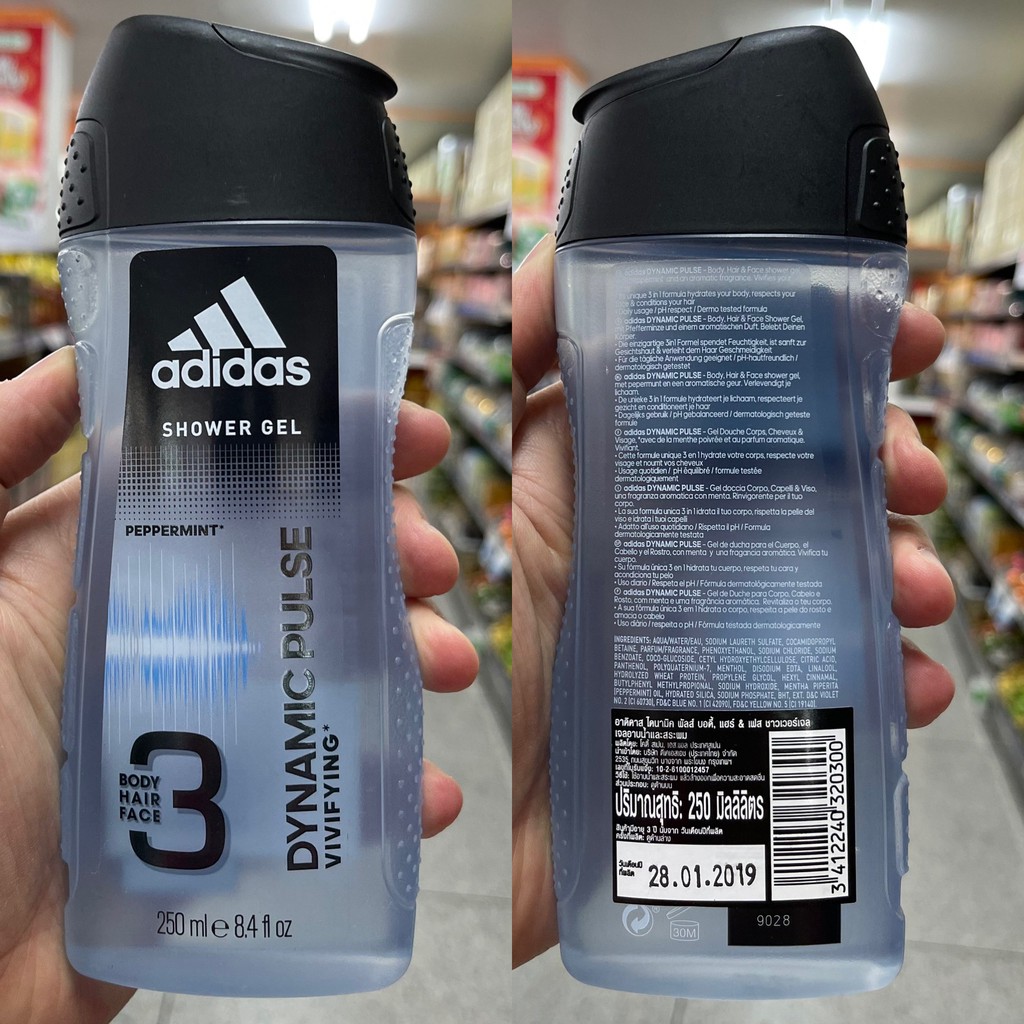 อาดิดาส เจลอาบน้ำ บอดี้ แฮร์ เฟส 250 มล. Adidas Shower Gel Body Hair Face 250 ml.