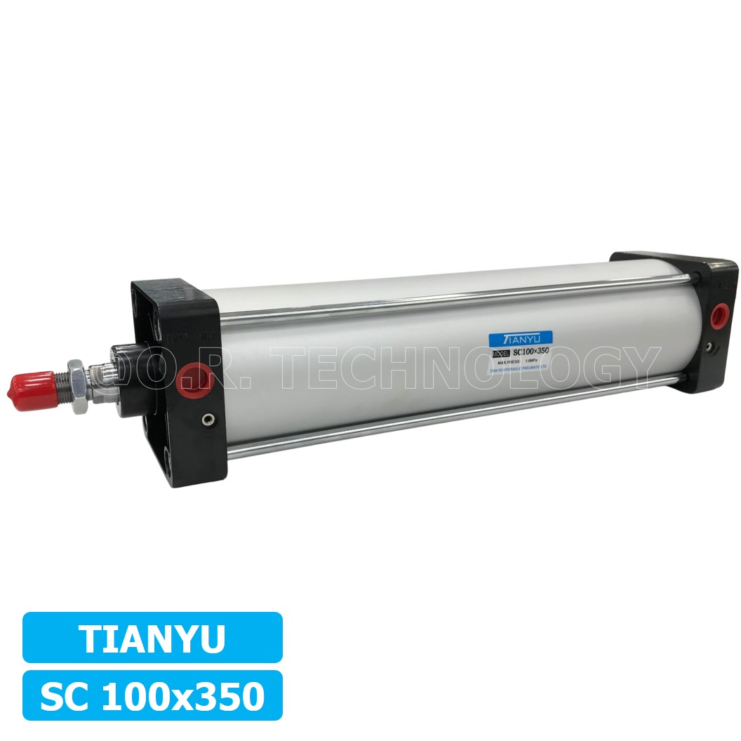 (1ชิ้น) SC 100x350 กระบอกลม รุ่นมาตรฐาน กระบอกลม 4 เสา Standard Cylinder Air Pneumatic แบบสี่เสา