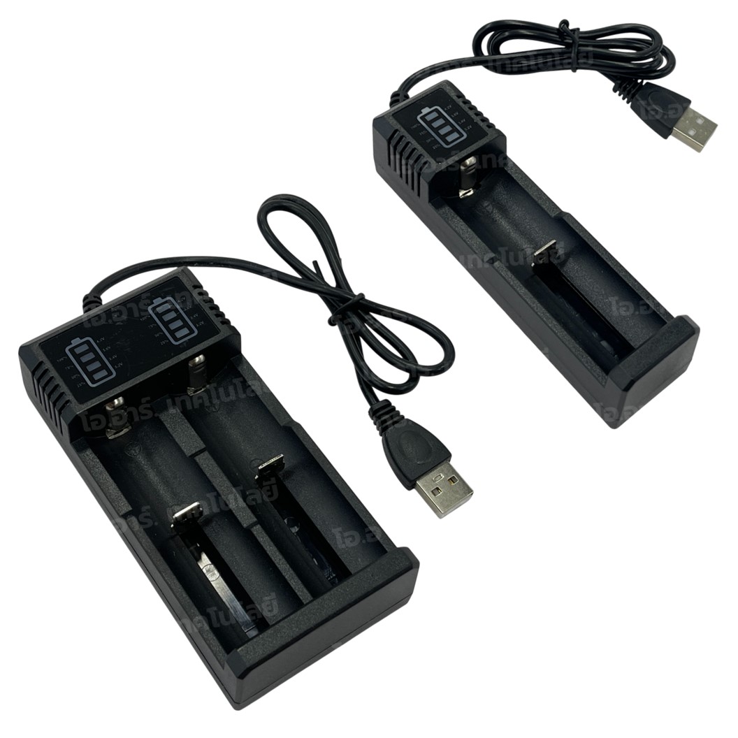 YH-01U/YH-02U ที่ชาร์จถ่าน 18650 แบบ 1ก้อน/2ก้อน Battery Charger ที่ชาร์จแบตเตอรี่ลิเธียม เครื่องชาร์จถ่าน แบบ USB 18650 Li-ion USB Charger