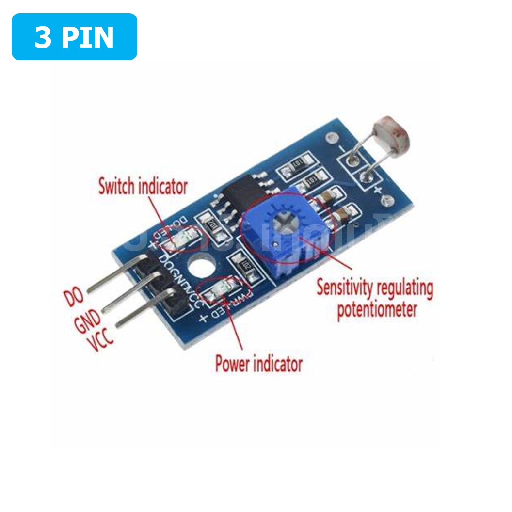 AB075 เซนเซอร์ตรวจจับแสง Photosensitive Sensor 3 PIN LDR Photoresistor Sensor Module