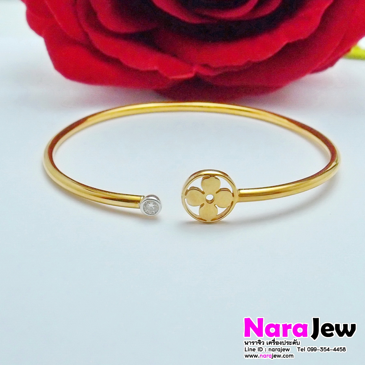 กำไล ประดับเพชรแท้ ทองคำแท้ 9K งานใหม่ ราคาเบาหวิว
