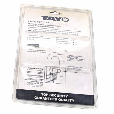 กุญแจระบบลูกปืน รุ่นคอสั้น TAYO มี MASTERKEY 5 ตัวชุด 50 มม. (ราคารวมแวท) แม่กุญแจเหล็ก {รหัสสินค้า1901125201}