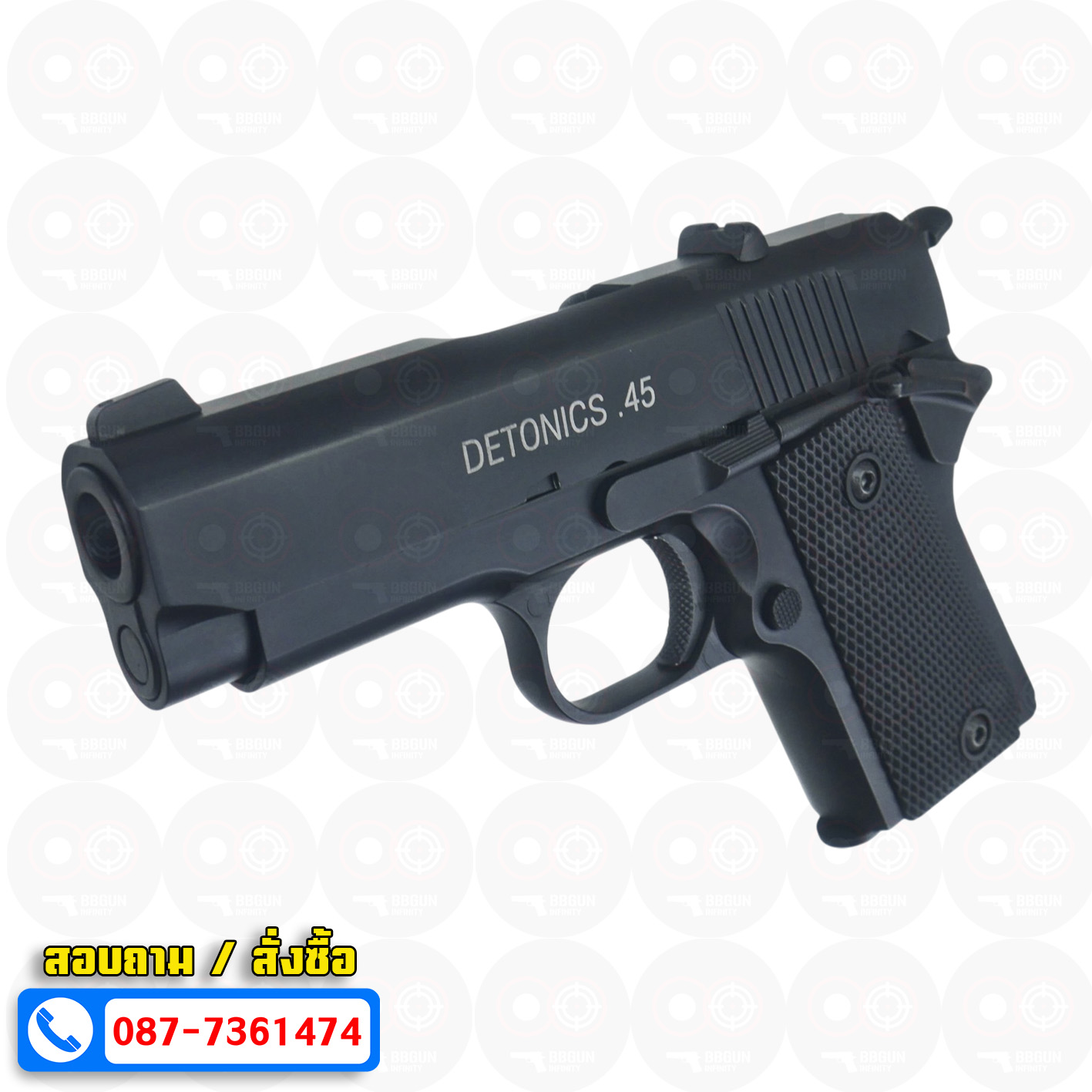 บีบีกันอัดแก๊ส Double Bell 797 DETONICS .45 สีดำ BB GUN