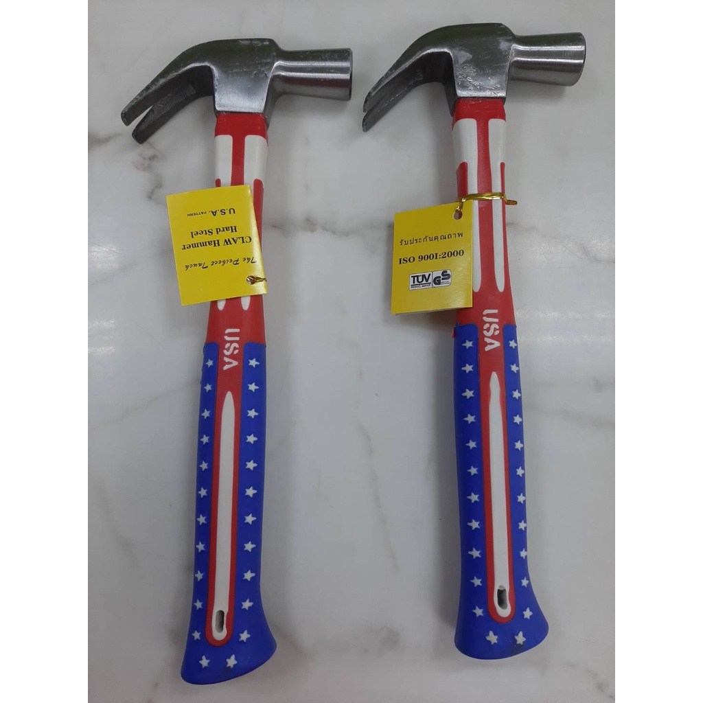 ค้อนหงอนด้ามไฟเบอร์ลายธงชาติสหรัฐ(ราคารวมแวท) ค้อนตอกตะปูค้อนตีกิ๊บ ค้อนด้ามไม้ ด้ามไม้โอ๊ค{0501713301}