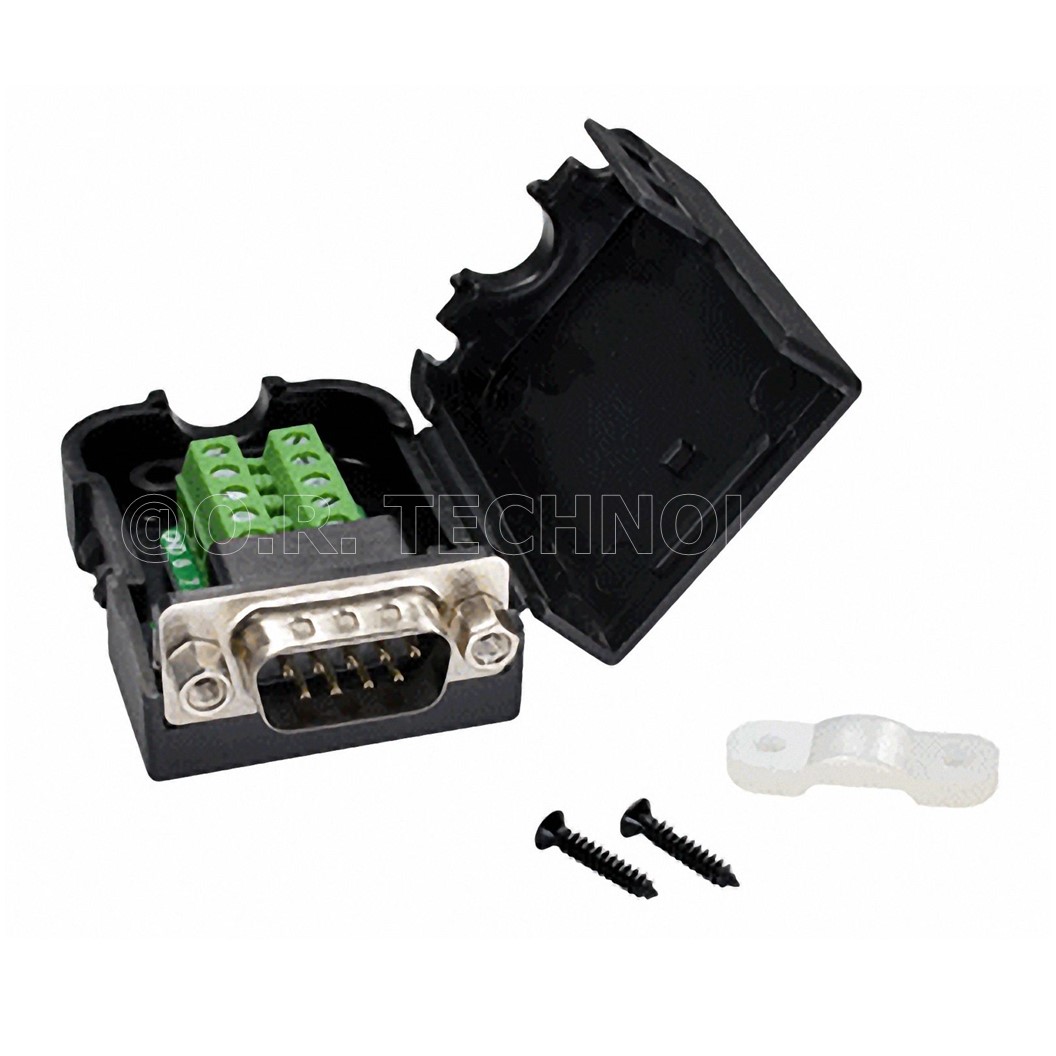 (1ชิ้น) NC322 หัวแปลง ตัวผู้ แบบมีที่หุ้ม DB9/RS232/RS485/9 pin/9 hole DB9 RS232/485 9pin Terminal Male Screw with Shell and Nut