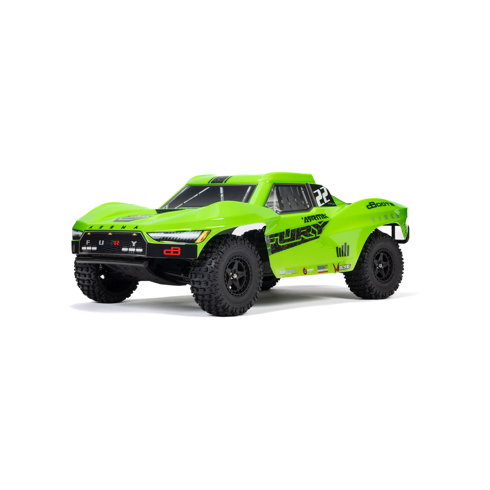 ARA3221T1 1/10 FURY 2WD RTR Brushed Short Course Truck, Green