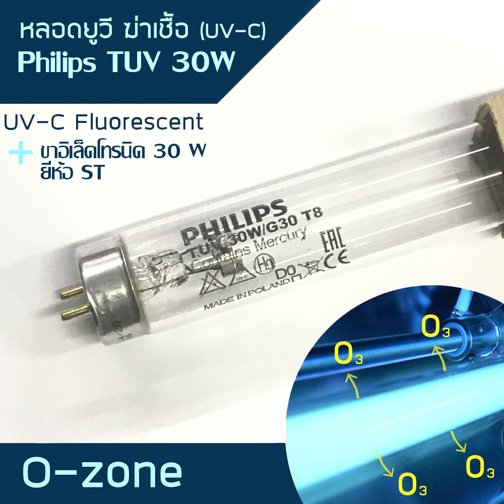 PHILIPS หลอดไฟฆ่าเชื้อ TUV30W/T8 GERMICIDAL UVC Lamps 30 วัตต์