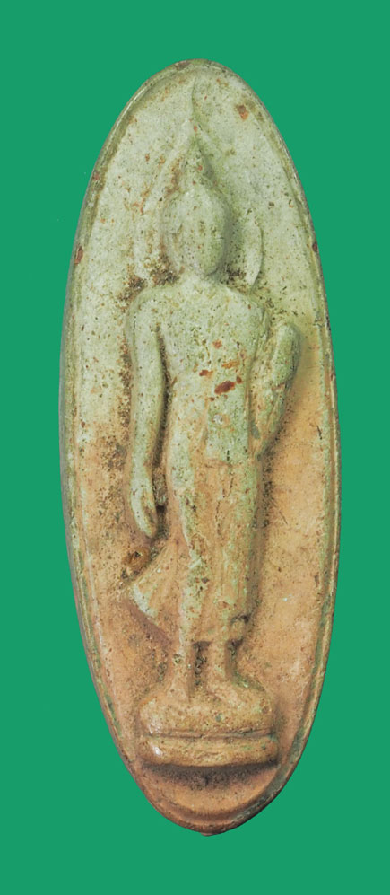 ขายแล้ว*33793 พระพุทธลีลา 25 ศตวรรษ ปี 2500 เนื้อดิน ทูโทน 9.1