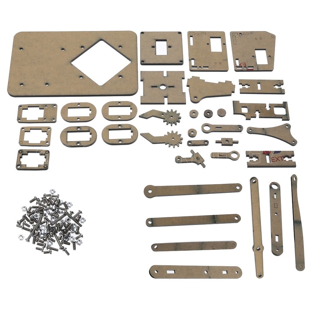 (1ชิ้น) ND066 โครง แขนกล แขนหุ่นยนต์ แขนเซอร์โว สีน้ำเงิน (ไม่รวมเซอร์โวมอเตอร์ และชุดคอนโทรล) Blue DIY Acrylic Robot Manipulator Mechanical Arm (non-including Servo and board)