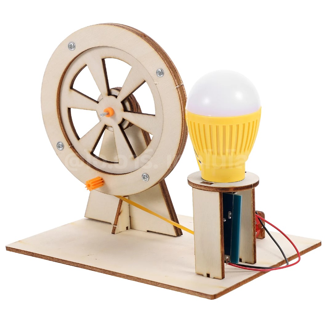 ชุดทดลอง มือหมุนกำเนิดไฟฟ้า ชุดประกอบไม้ Hand Generator Wooden Kit STEM Education ของเล่นเสริมทักษะ เสริมพัฒนาการ