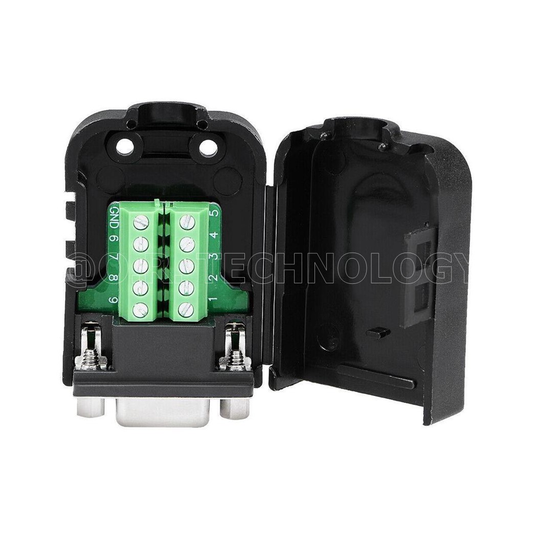 (1ชิ้น) NC323 หัวแปลง ตัวเมีย แบบมีที่หุ้ม DB9/RS232/RS485/9 pin/9 hole DB9 RS232/485 9pin Terminal Female Screw with Shell and Nut