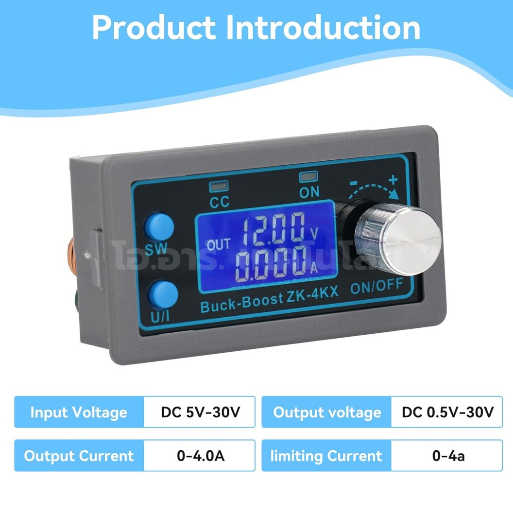 ZK-4KX โมดูลปรับ เพิ่ม-ลด แรงดันไฟฟ้า Step Up-Step Down DC Buck Boost Converter 5-30V to 0.5-30V 4A โมดูลแปลงไฟ ตัวปรับเพิ่ม-ลดแรงดันไฟ Stabilized Regulator Module