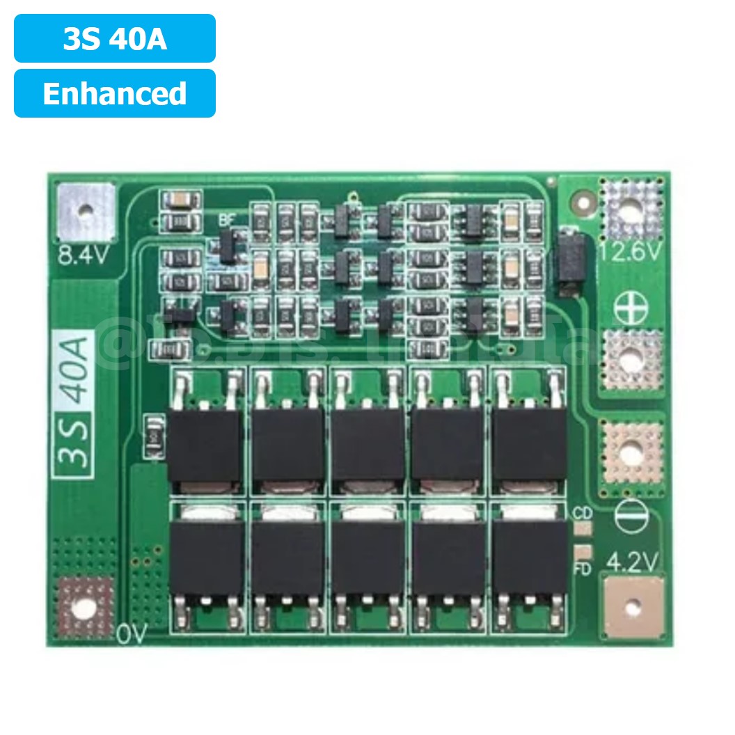CM633 3S 40A Enhanced โมดูลชาร์จแบตเตอรี่ BMS 3-Series 40A 18650 Lithium Battery Protection Module แบตลิเธียม
