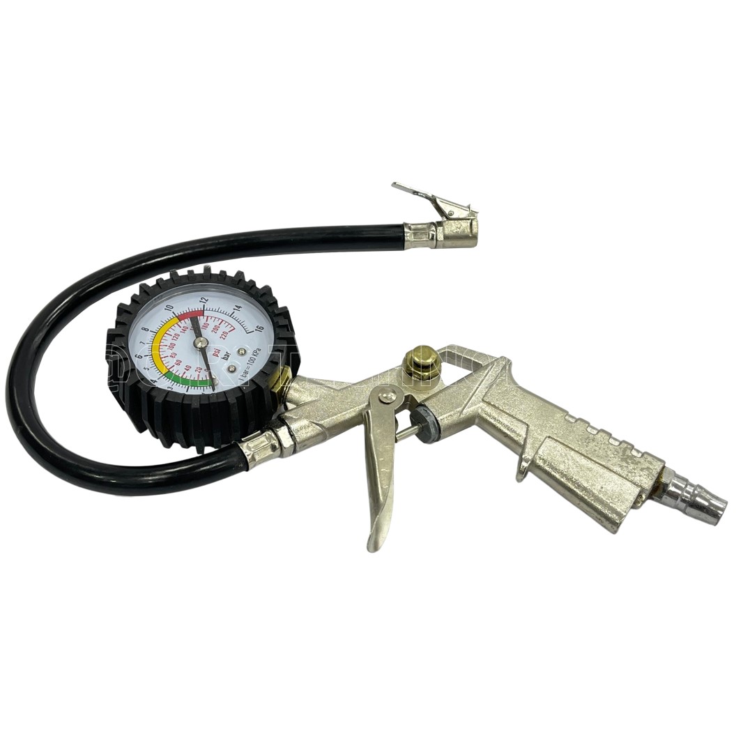 (1ชิ้น) ปืนเติมลม พร้อมเกจวัดลม ปืนเติมลมยางพร้อมเกจวัด ปืนลม Air Inflating Gun