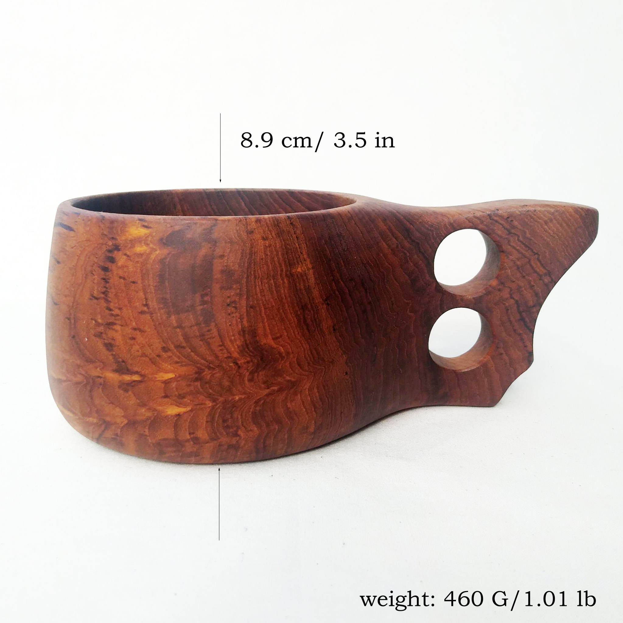 กูปรี แก้วไม้สัก ขนาดใหญ่ แก้วเบียร์ KOUPREY Vintage Natural Brown Teak Wood MUG Coffee Cup Glass