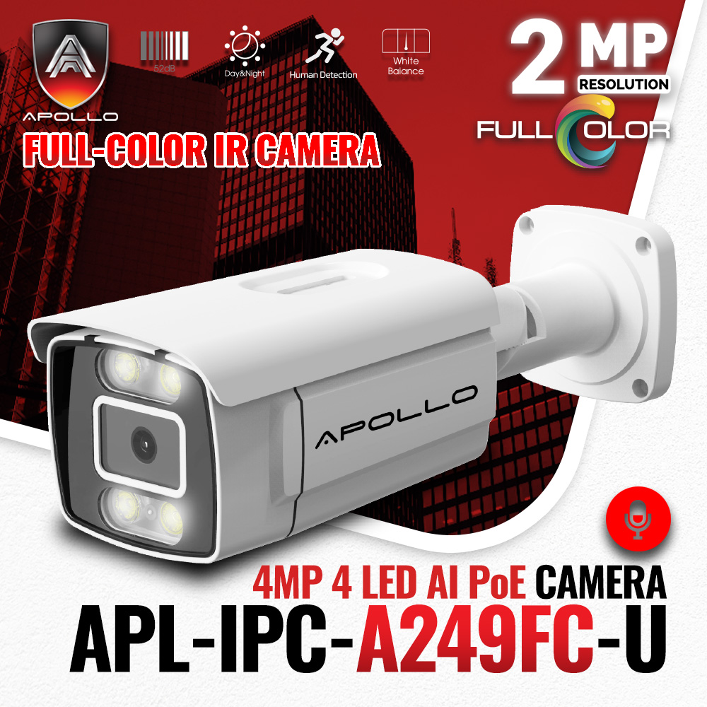 กล้อง 4 ล้านพิกเซล APL-IPC-A249FC-U บันทึกเสียง Smart Dual Light 4 ดวง