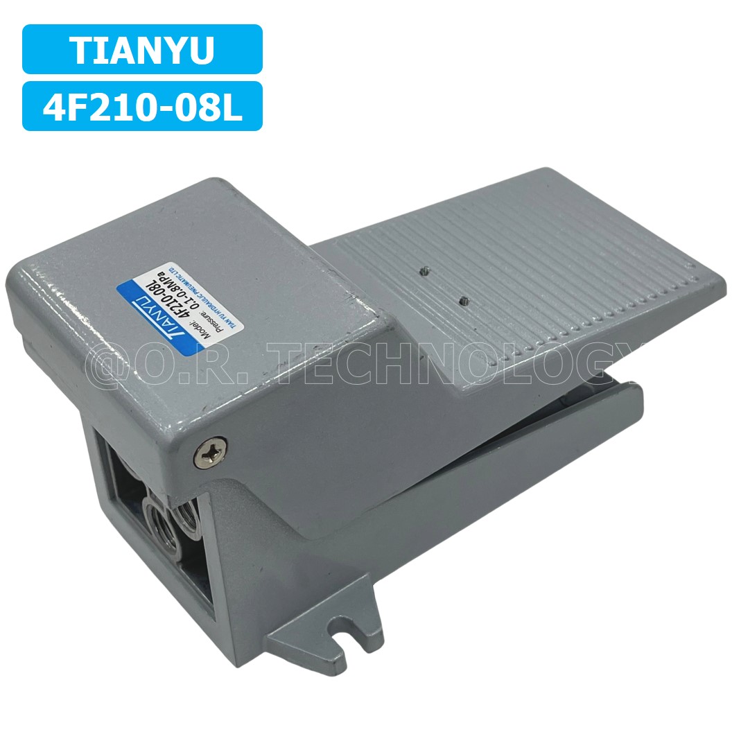 (1ชิ้น) 4F-210-08L เท้าเหยียบลม วาล์วเท้าเหยียบ แบบมีล็อค (self lock) Foot Switch Valve Pneumatic TIANYU 4F210-08L