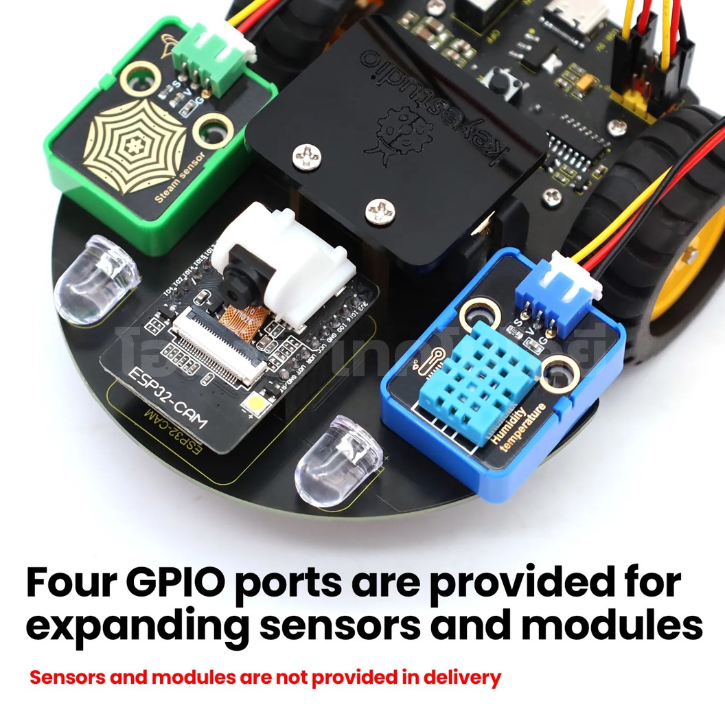 KEYESTUDIO KS5017 ชุดหุ่นยนต์กล้อง ESP32-CAM Vision Smart Car For Arduino Camera Robot Car kit