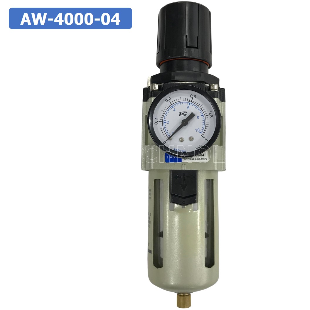 AW4000-04 ชุดกรองลมปรับแรงดัน Manual Drain AW Pneumatic Combination Air Filter Regulator TIANYU AW-4000-04