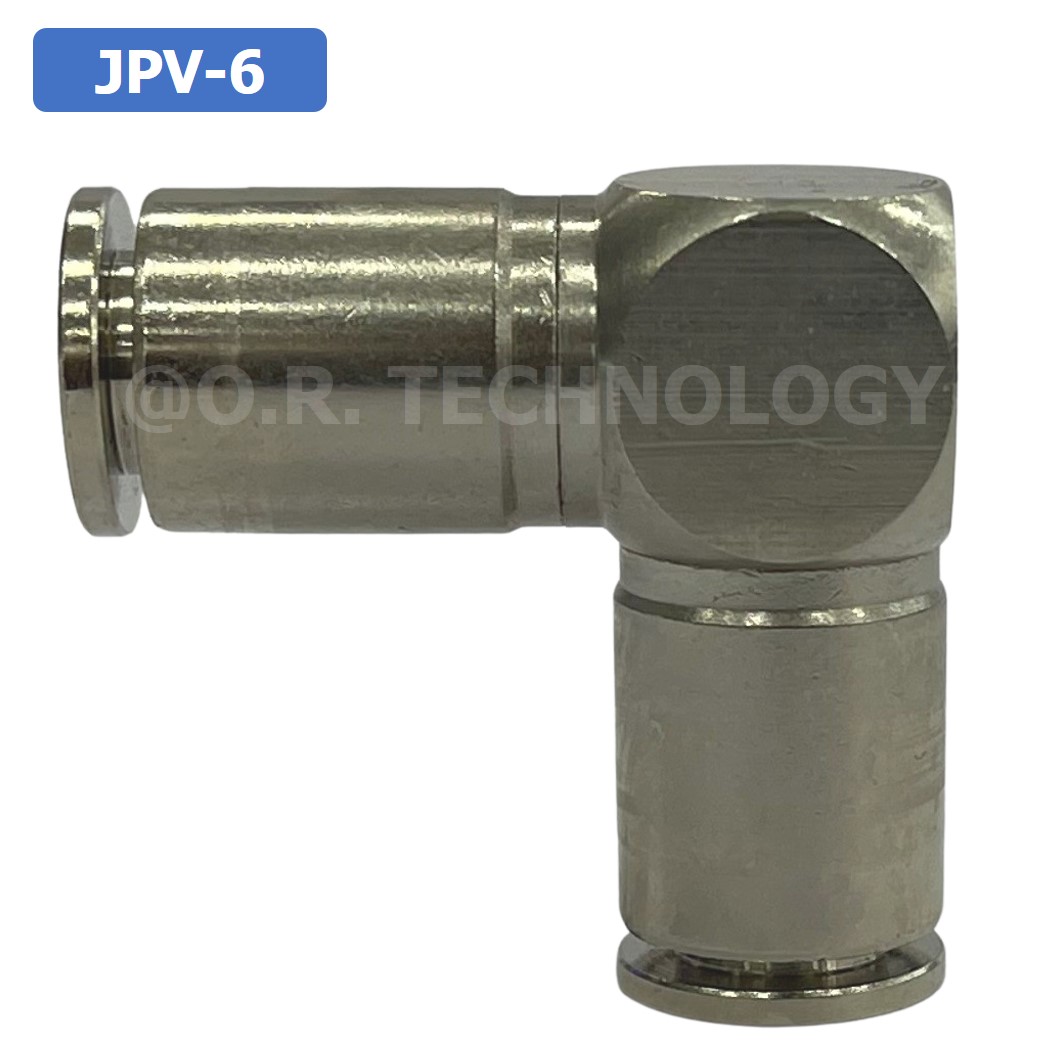 (1ชิ้น) JPV-6 ข้อต่อลม สแตนเลส 2ทาง งอ90 ตัวL STAINLESS 2 Way Elbow Air Connector JPV Pneumatic 2 Ways Fitting ข้อต่อลมสแตนเลส สำหรับ สายลม 6x4mm