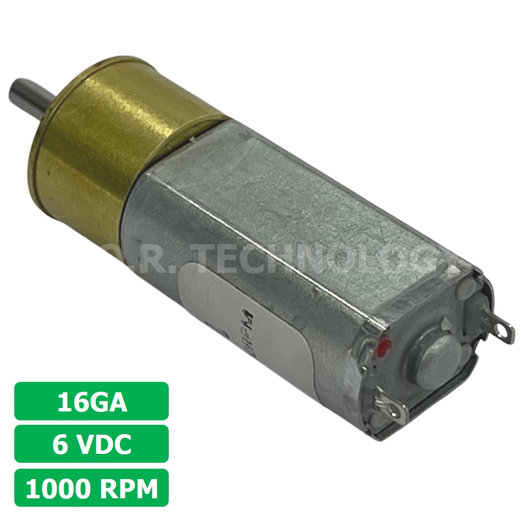 (1ชิ้น) 16GA 6VDC 1000RPM มอเตอร์ มอเตอร์เกียร์ Gear Motor DC 16GA แกนขนาด 3mm D Shaft มอเตอร์ทดเฟือง มอเตอร์รถ