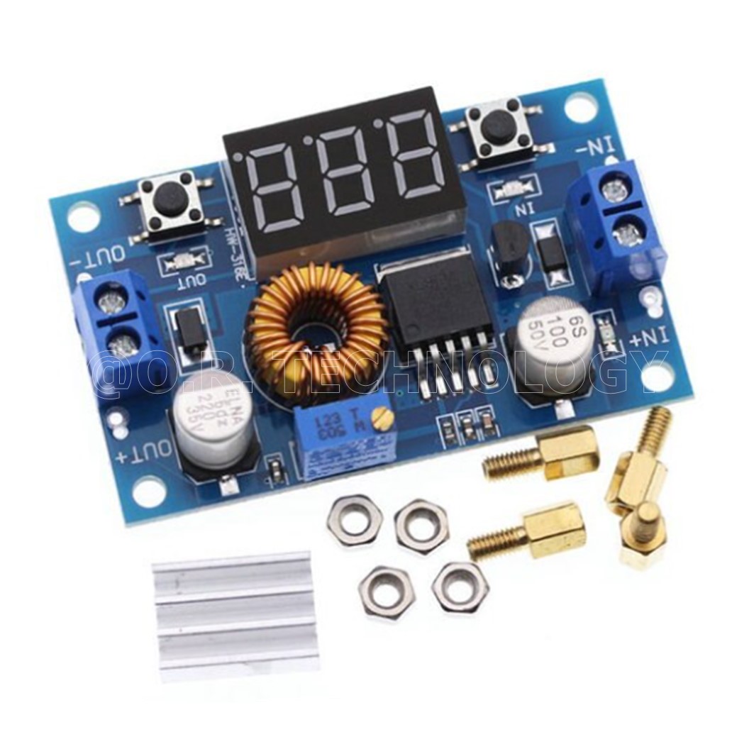 (1ชิ้น) AA451 โมดูลลดแรงดันไฟ โมดูลแปลงไฟ พร้อมหน้าจอแสดงผล 3หลัก ประสิทธิภาพสูง 4-38VDC เป็น 1.25-36VDC กระแสสูงสุด 5A DC-DC Adjustable Step-down Module 5A 75W with 3 Bits Digital Display Voltmeter XL4015