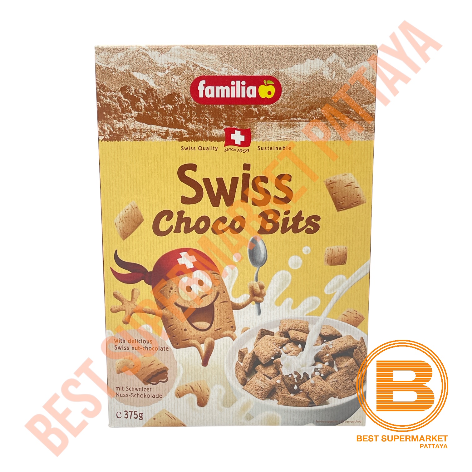 แฟมิเลีย สวิส ช็อกโก บิตส์ 375 กรัม Familia Swiss Choco Bits 375 g.