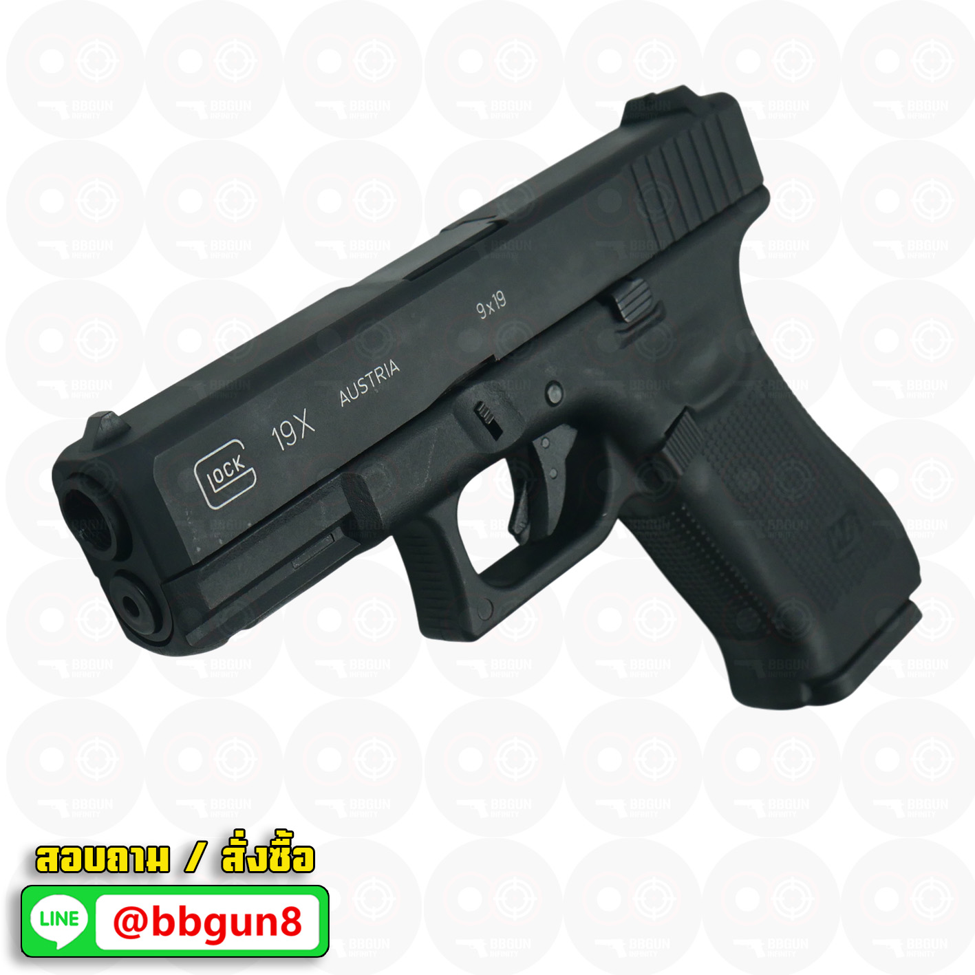 บีบีกันอัดแก๊ส WE G19X Glock19X GBB สีดำ Black BB GUN
