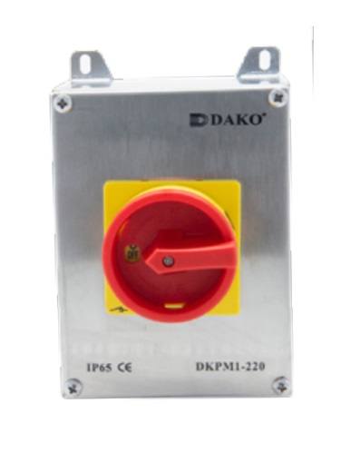 DKPM3-232 2P 32A 415V STAINLESS STEEL ENCLOSED ROTARY SWITCH สวิทช์ลูกบิดกันน้ำ พร้อมกล่องสแตนเลส "DAKO "