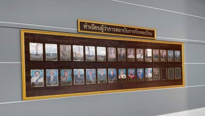 ป้ายทำเนียบ ป้ายผู้บังคับบัญชา ป้ายตำแหน่งผู้บริหาร ป้ายหน้าไม้สัก ขนาด 120x400cm.